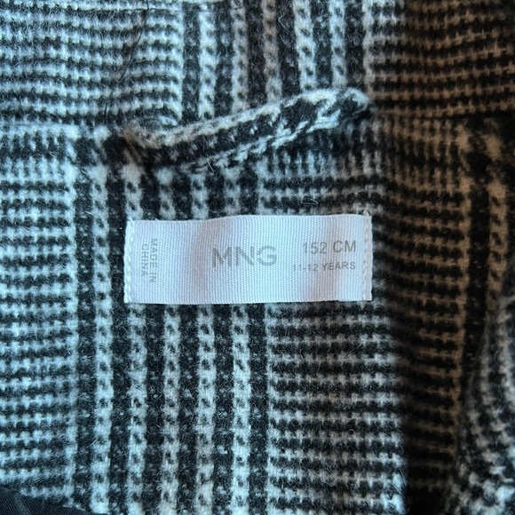 MANGO Girls’ Checked Coat Size 11-12 152 cm - Picture 4 of 5